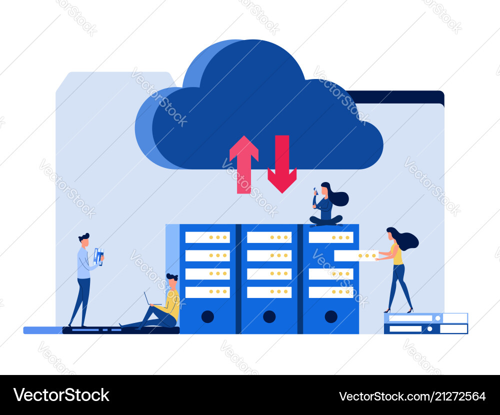 Concept of technology cloud computing service Concept of technology cloud computing service vector image