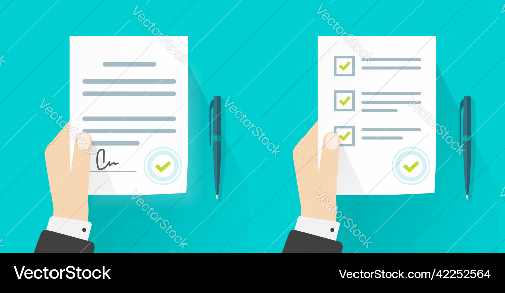 Contract lease document icon with test exam Contract lease document icon with test exam Vector Image