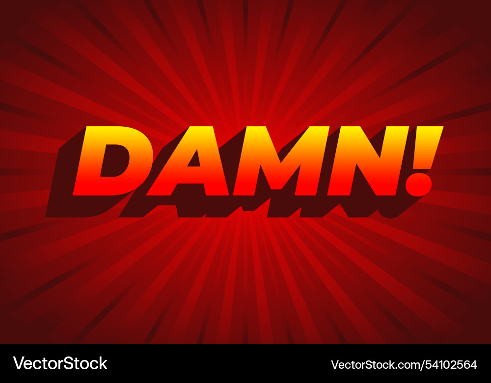 Damn text effect with modern color and 3d look Vector Image