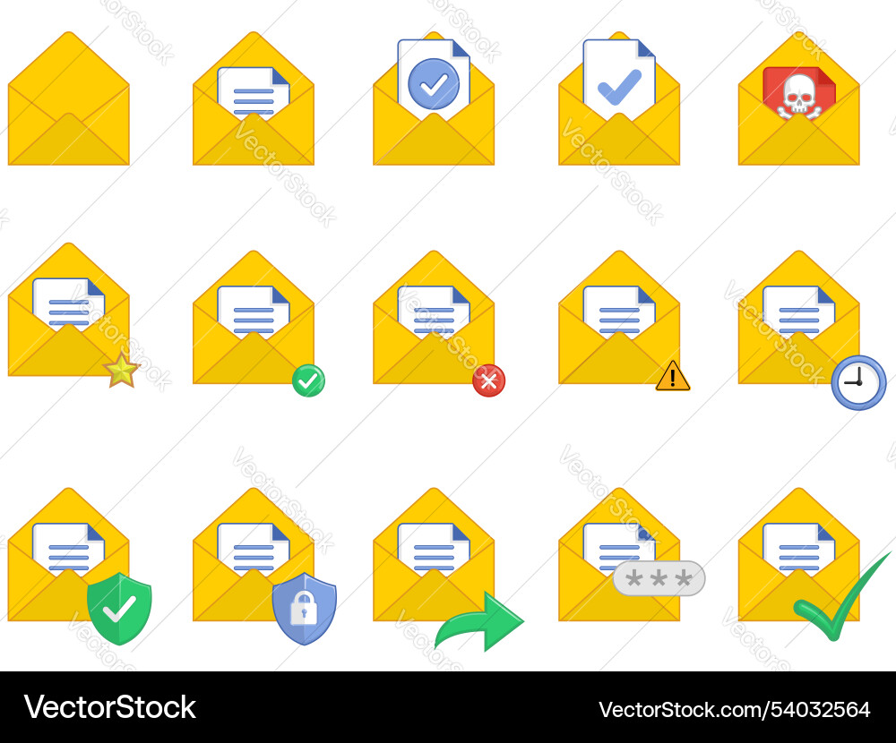 E-Mail-Lesen geöffneter Posteingang E-Mail-Lesen geöffneter Posteingang vektorbild