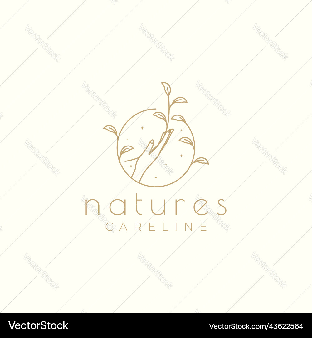 Elegant Hands Vine Logo Royalty Free Vector Image