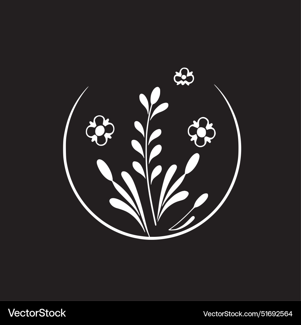 Floral - black and white Royalty Free Vector Image