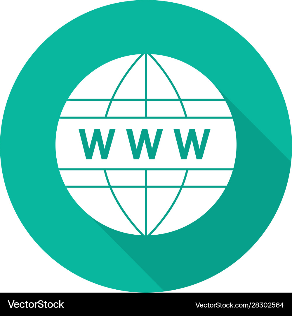 Global network flat design long shadow icon Global network flat design long shadow icon vector image