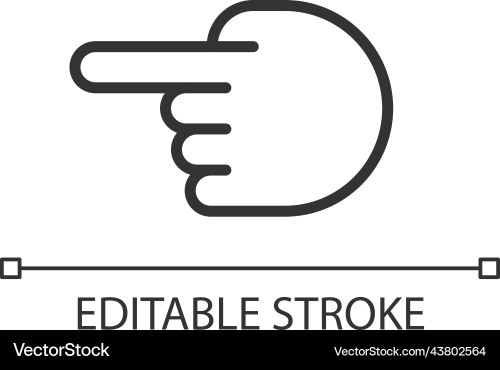 Hand pointing aside pixel perfect linear icon Hand pointing aside pixel perfect linear icon vector image