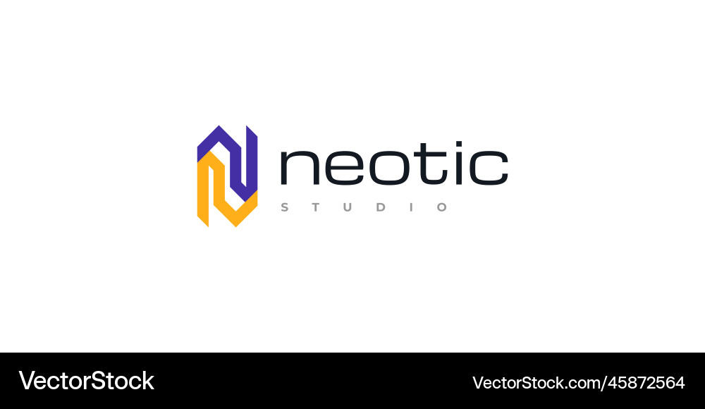 Initial letter n logo with linked shape Vector Image