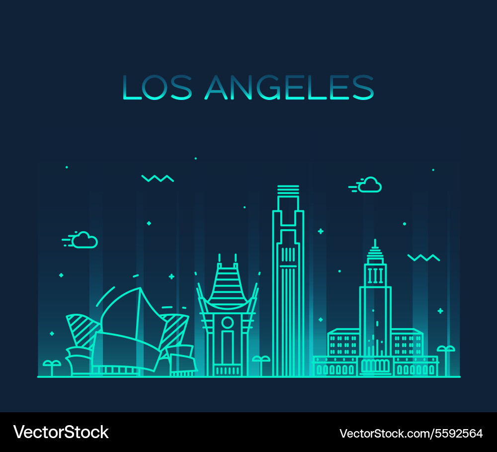 Los Angeles Skyline vector image