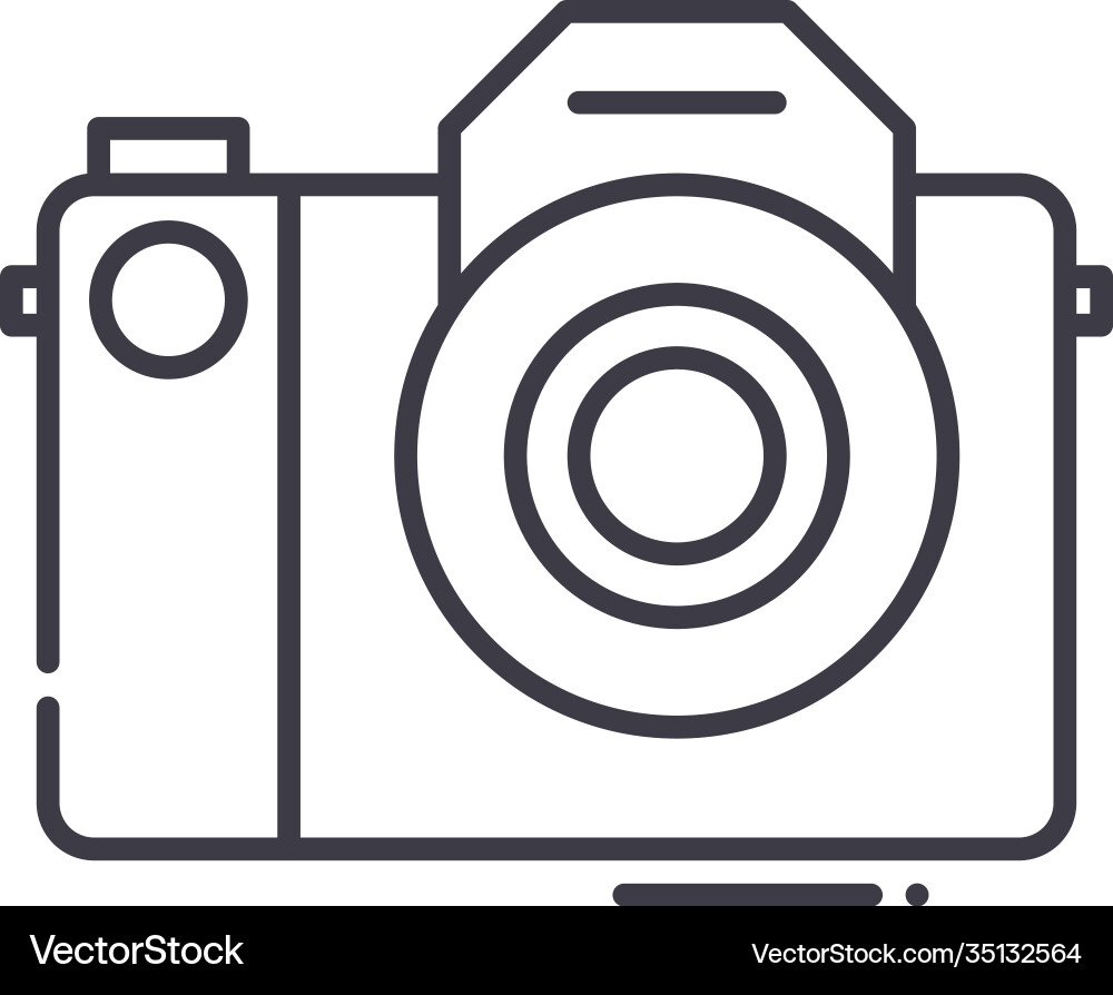 Mirrorless camera icon linear isolated Mirrorless camera icon linear isolated vector image