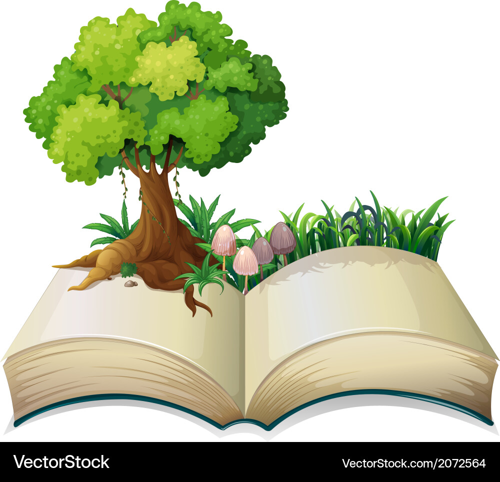 Open Book with a Tree vector image