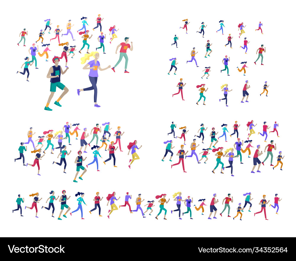 People marathon running sport race sprint concept People marathon running sport race sprint concept vector image
