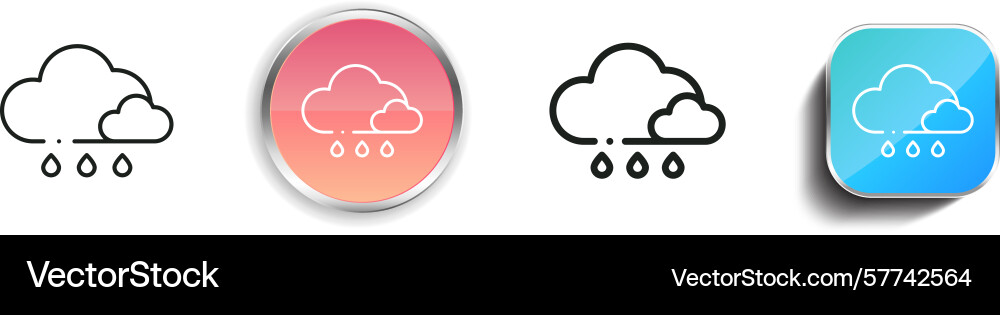 Rain icon thin linear regular and button style Rain icon thin linear regular and button style vector image