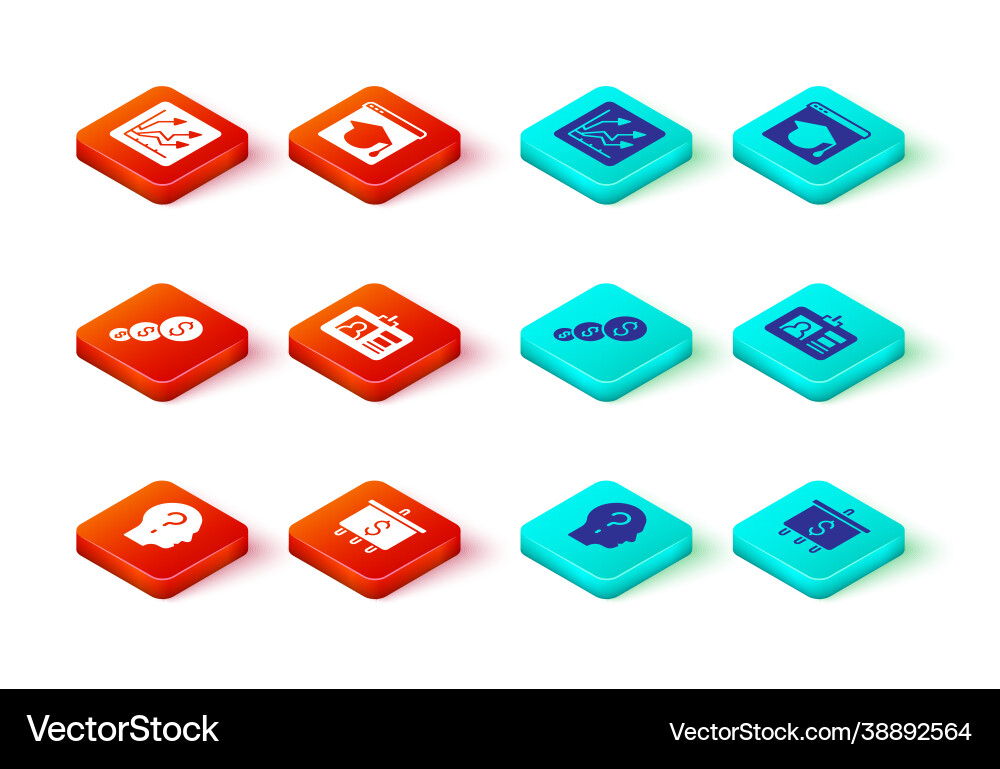 Set head with question mark target dollar Vector Image