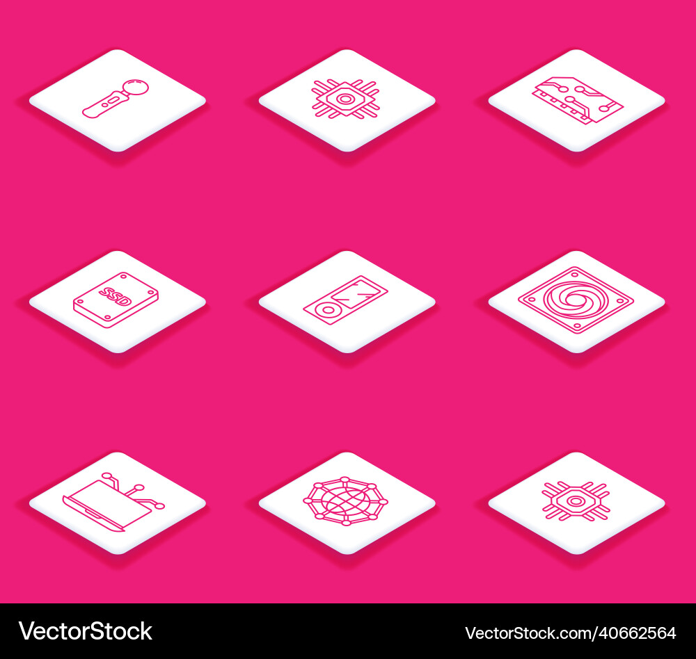 Set line gamepad processor ram random access Set line gamepad processor ram random access Vector Image