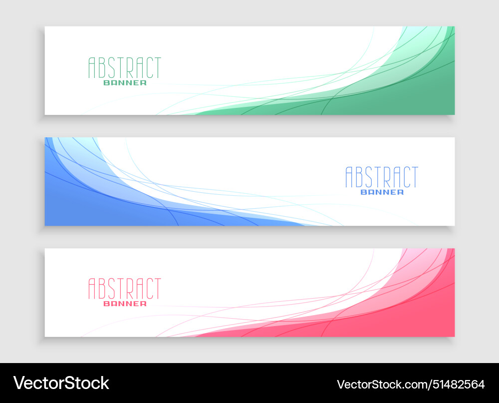 Set of three wide web business header layout Vector Image