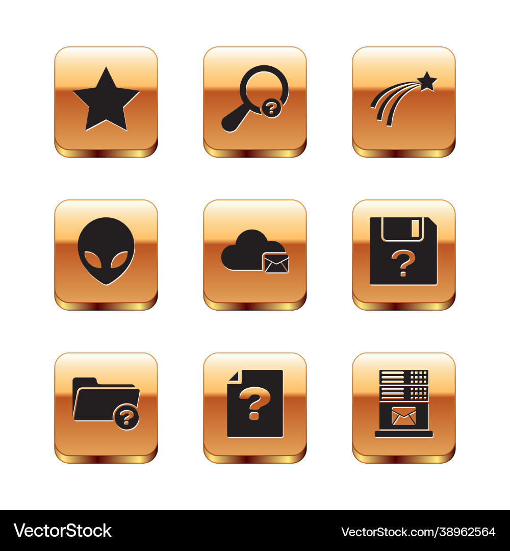 Set star unknown directory document cloud mail vector image