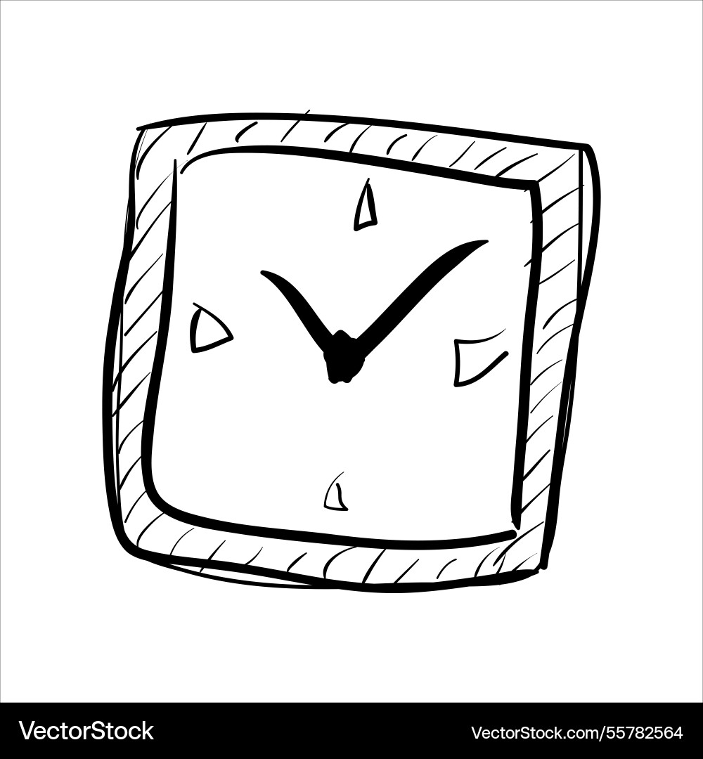 Sketch of clock Sketch of clock vector image