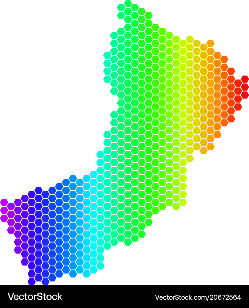 Spectrum hexagon oman map Vector Image