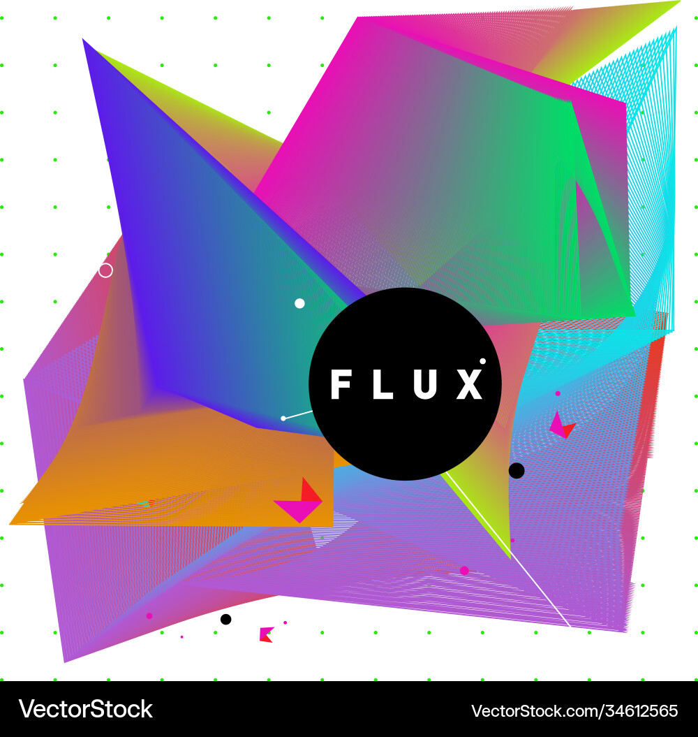 3d colorful wave background dynamic flux effect Vector Image