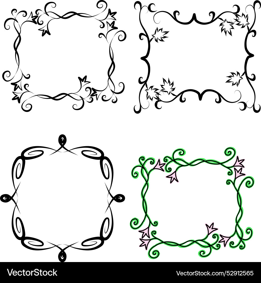 A set of decorative format frames for inserting A set of decorative format frames for inserting vector image