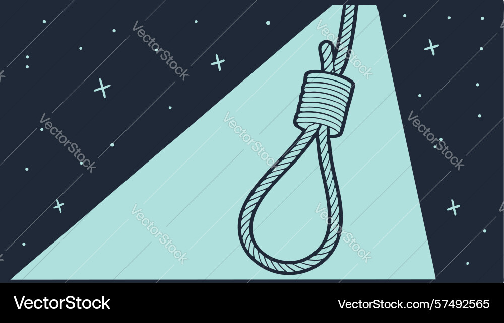 A single rope loop illuminated by powerful vector image