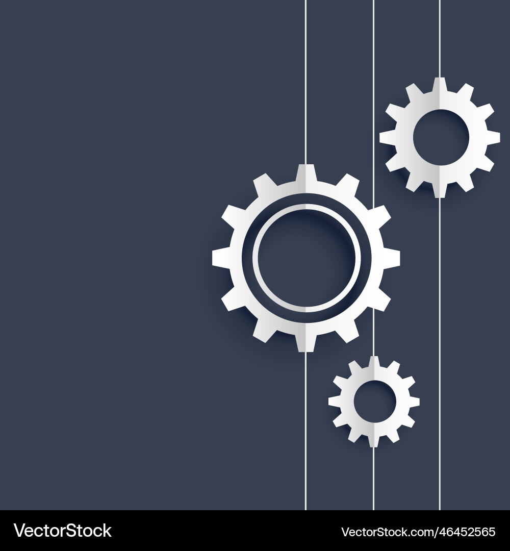 Abstract gears background with text space vector image