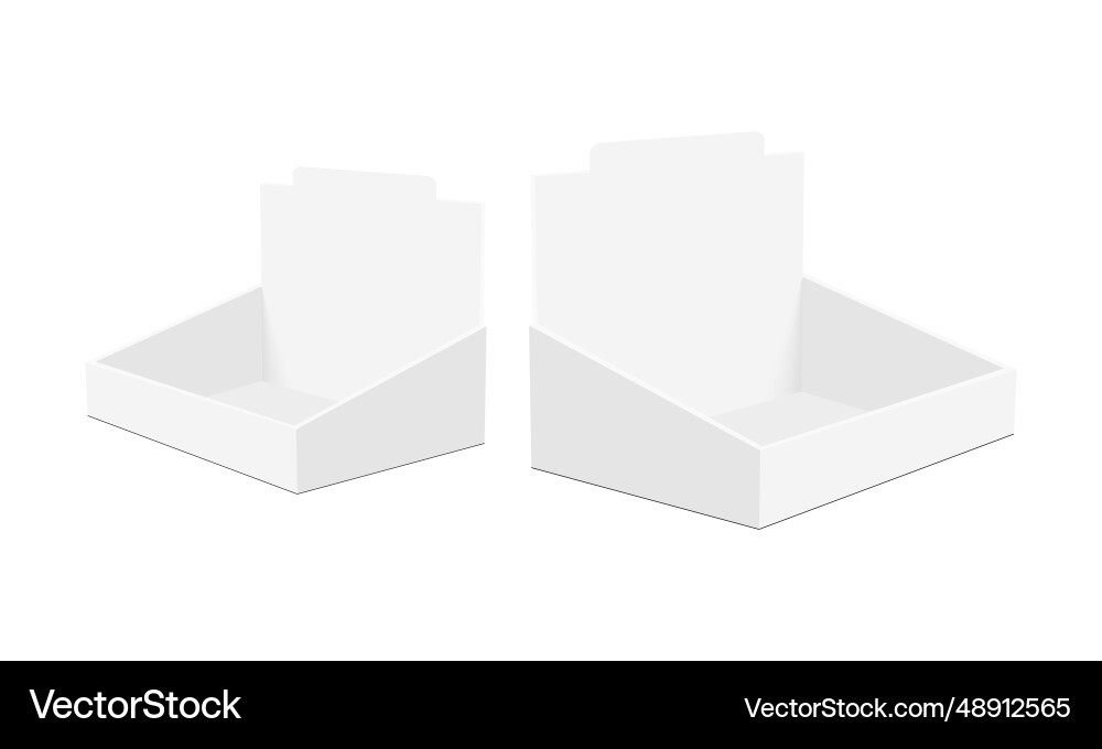 Blank pos display boxes mockups side view vector image