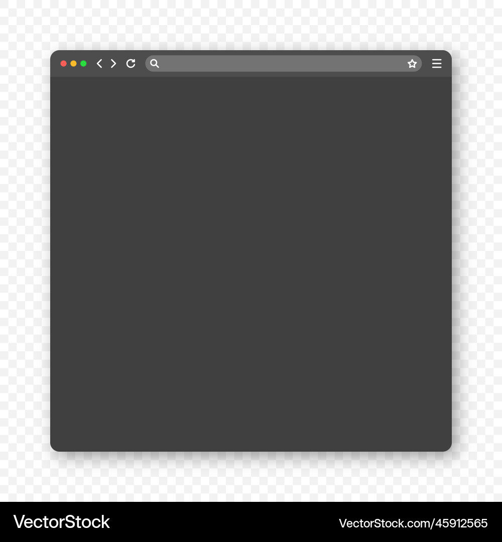 Blank web browser window with toolbar and search Blank web browser window with toolbar and search vector image