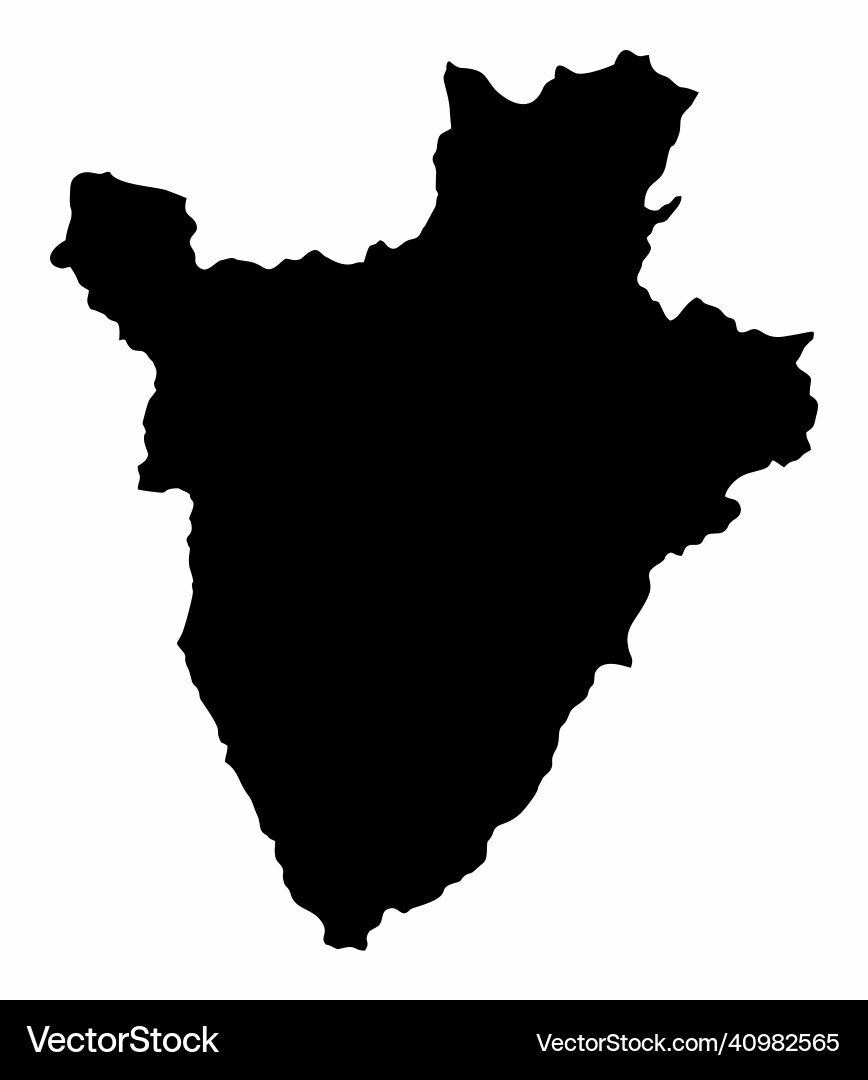 Burundi silhouette map Burundi silhouette map Vector Image