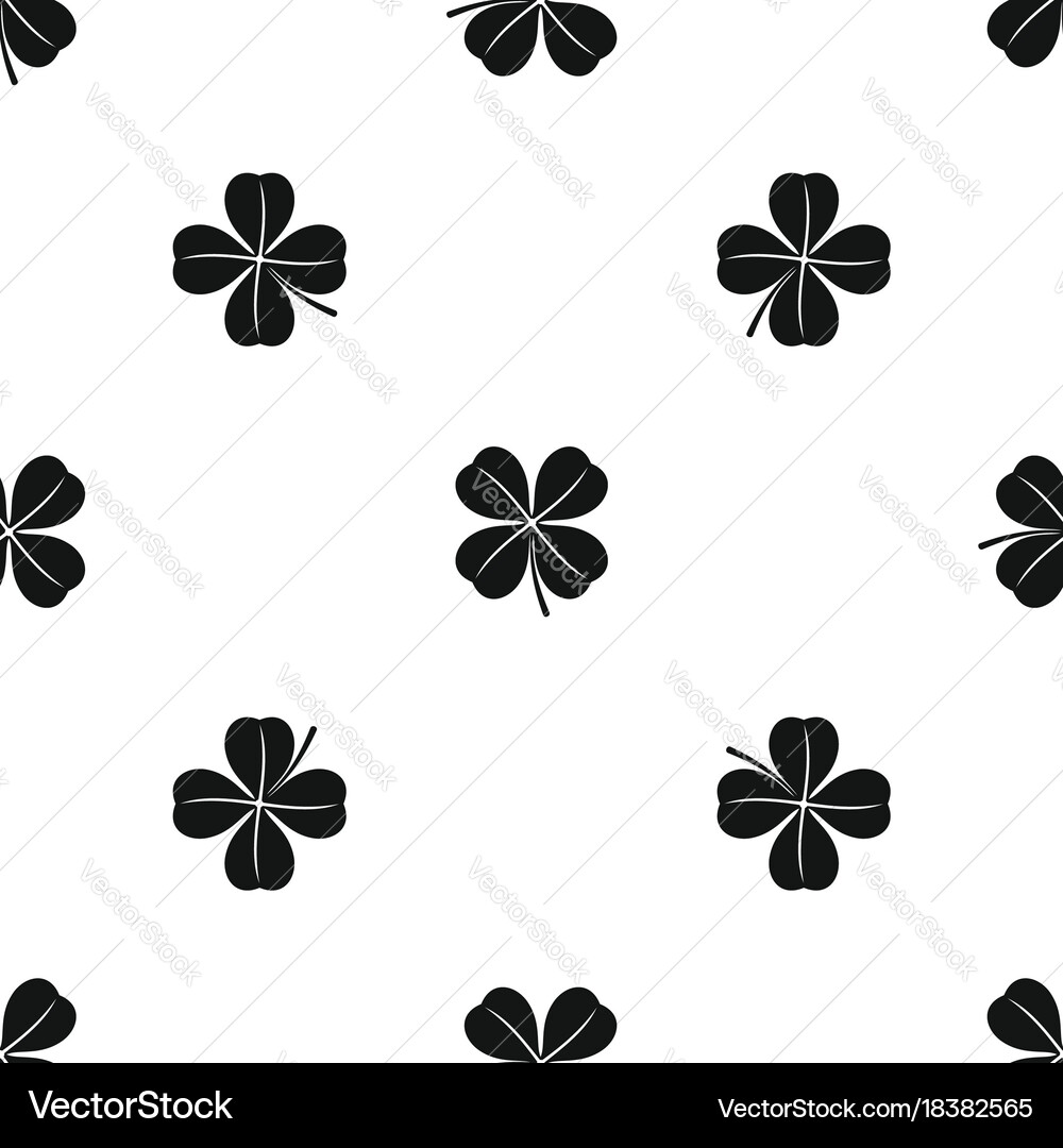Clover leaf pattern seamless black Vector Image