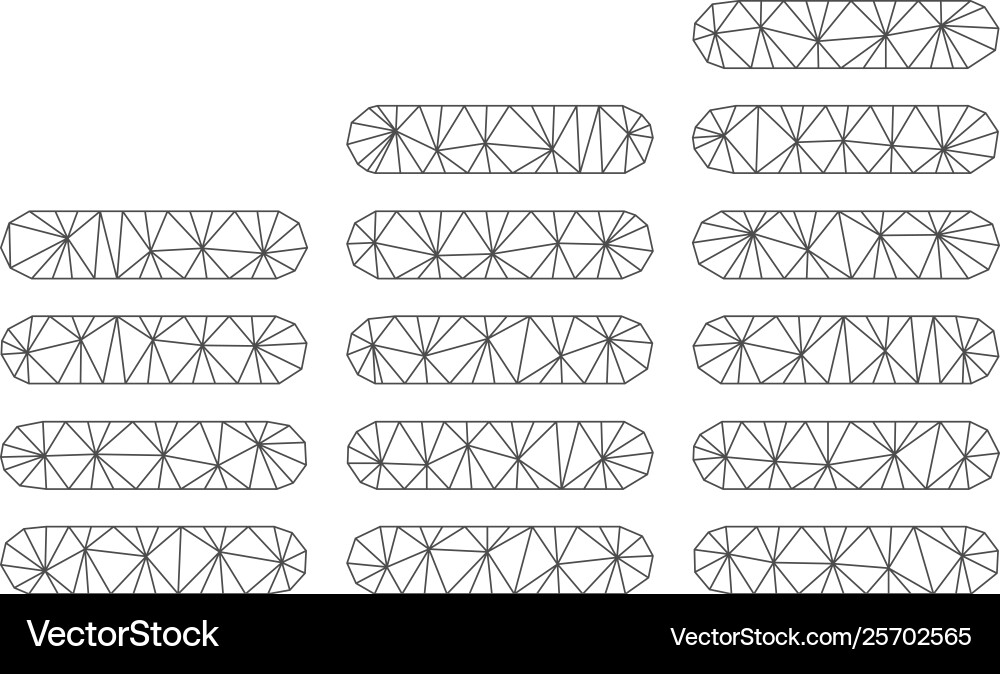 Coin columns polygonal frame mesh Coin columns polygonal frame mesh Vector Image