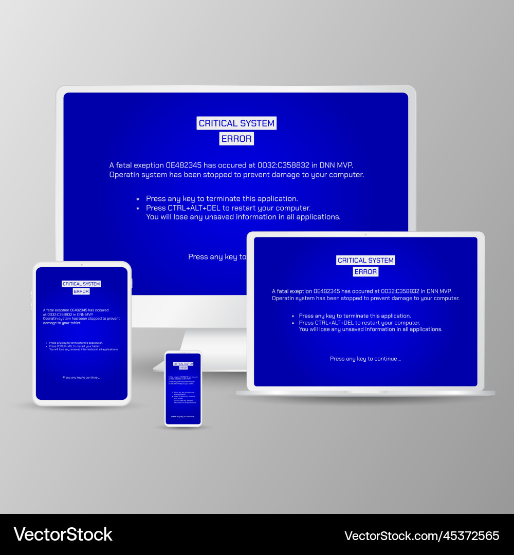 Custom digital gadgets system error Custom digital gadgets system error vector image