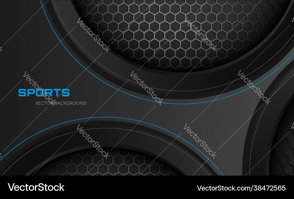Dark Gray Metallic Hexagon Background vector image