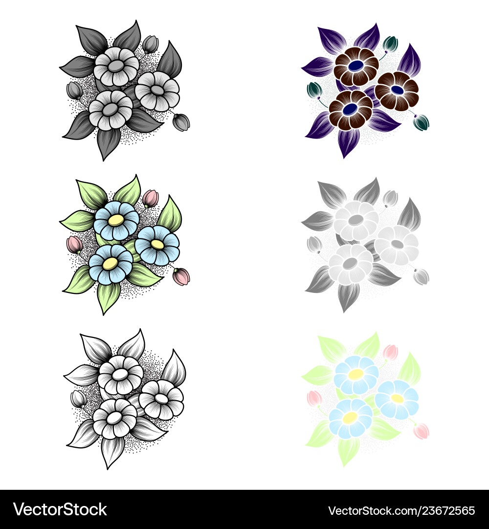 Different three daisy patterns Different three daisy patterns Vector Image