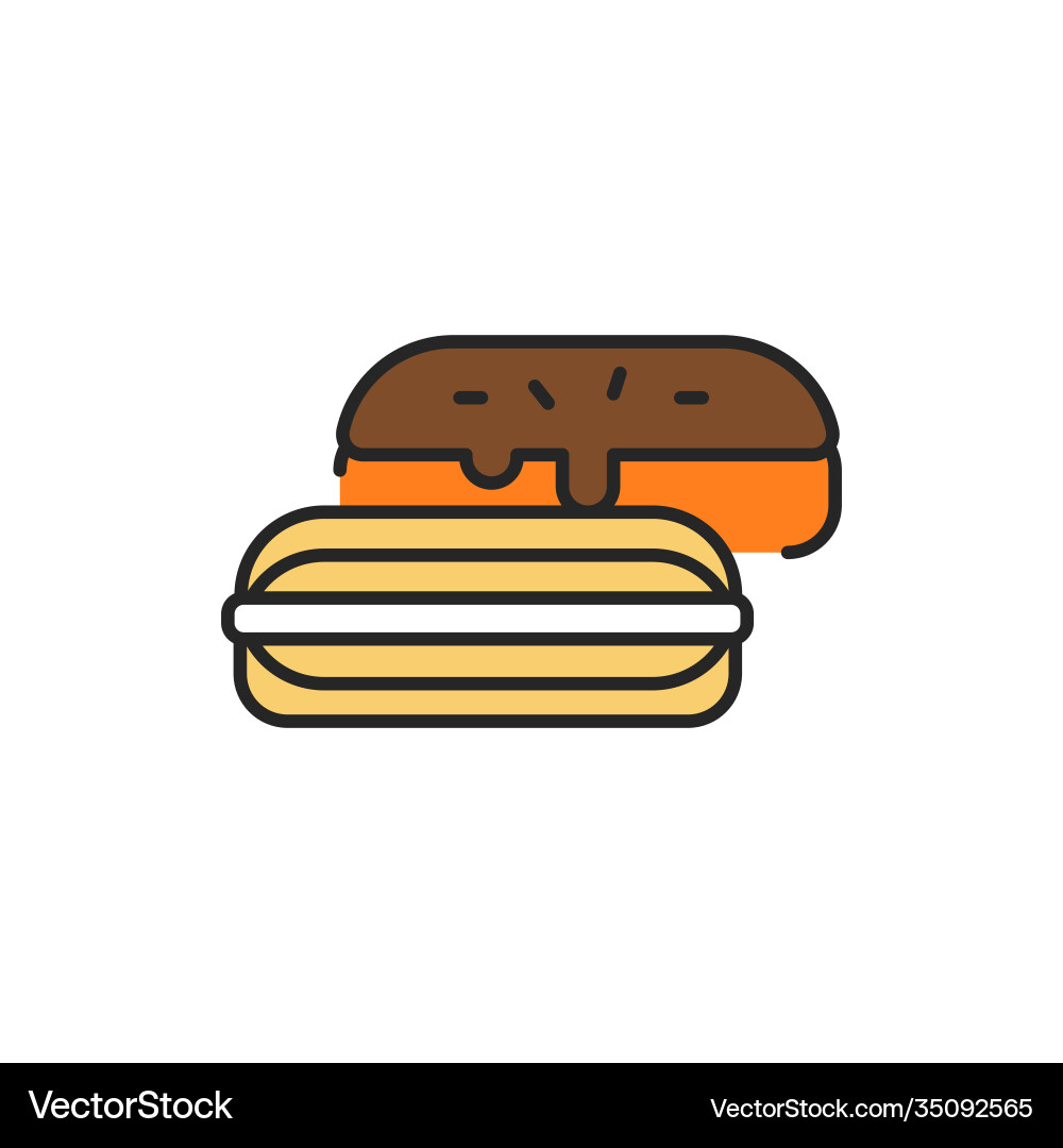 Eclair color line icon isolated element Vector Image