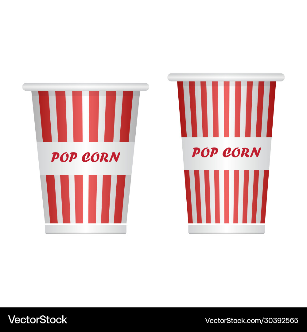 Empty popcorn bucket isolated Empty popcorn bucket isolated vector image