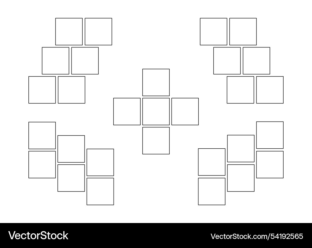 Frame collage from square shape for photo image Frame collage from square shape for photo image vector image