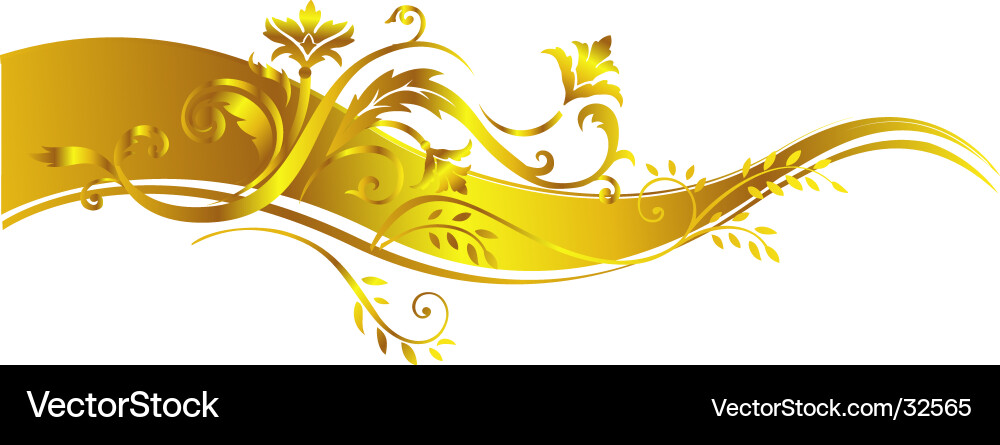 Golden Floral Ornament vector image
