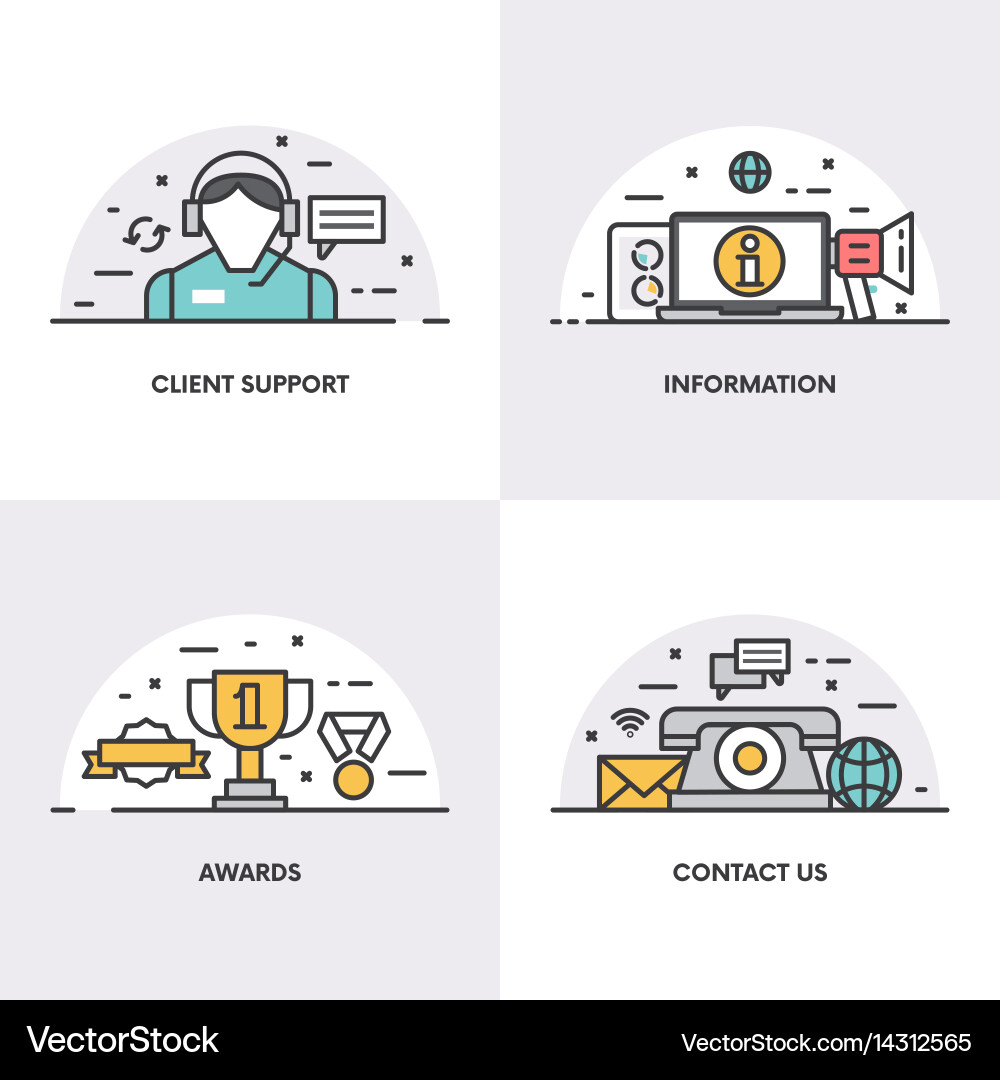 Linear design concepts and icons vector image
