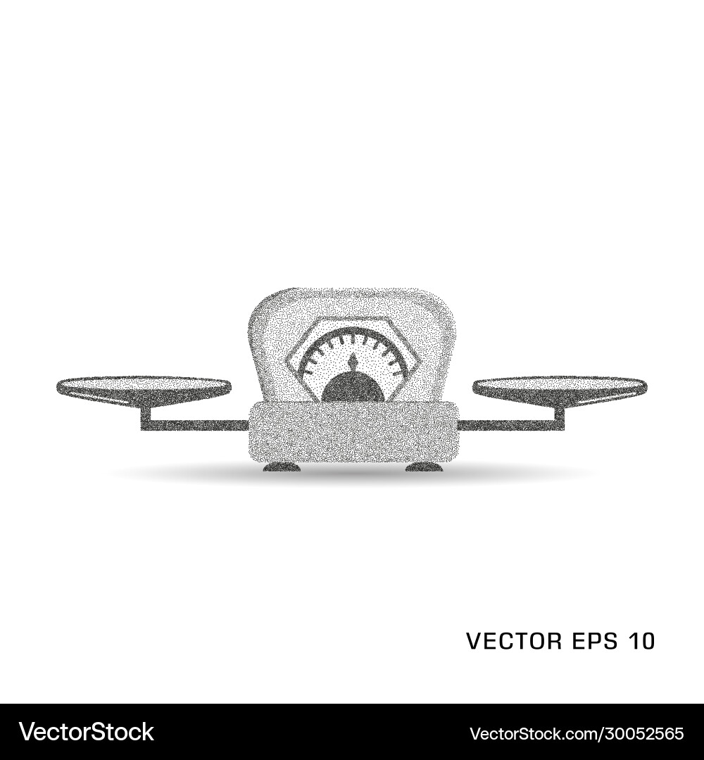 Monochrome scales with indicator and arrow vector image