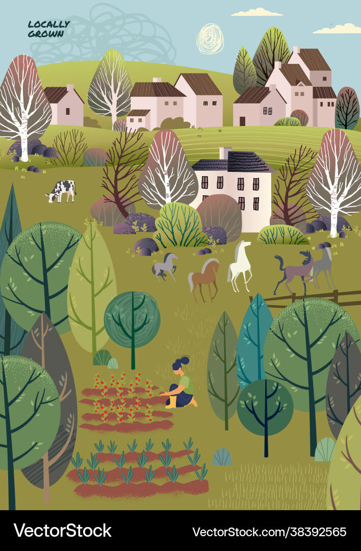 Organic farming agriculture and gardening Organic farming agriculture and gardening vector image