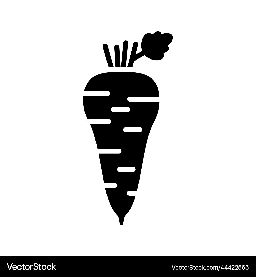 Parsnip root isolated glyph icon vegetable sign Vector Image