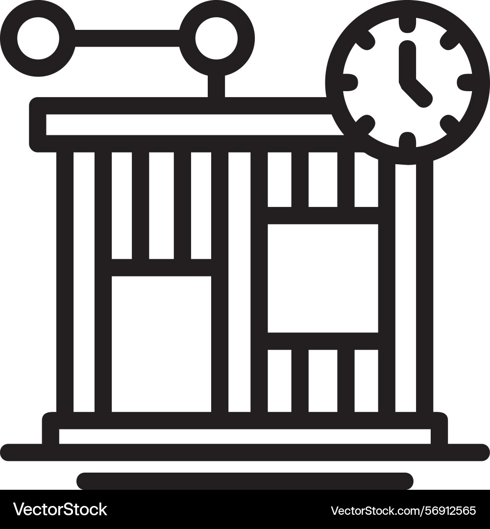 Project timeline linear style icon design vector image