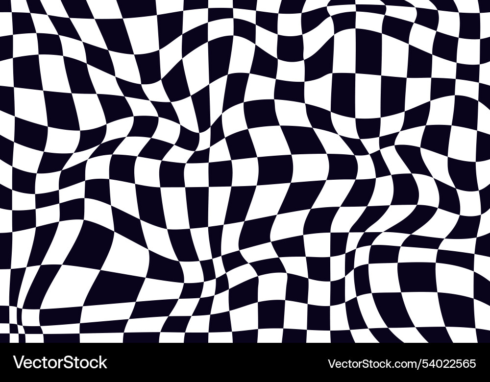 Psychedelic checkerboard pattern Psychedelic checkerboard pattern vector image