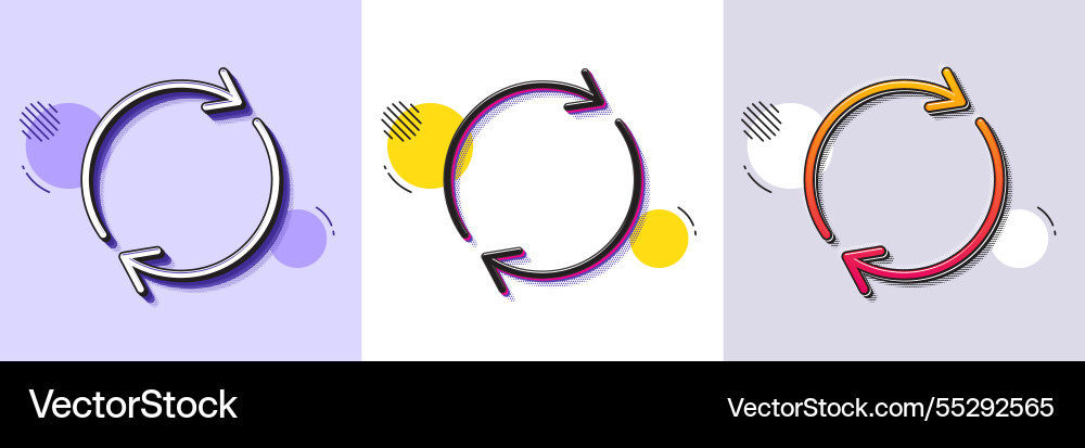 Refresh line icon rotation arrow sign halftone vector image