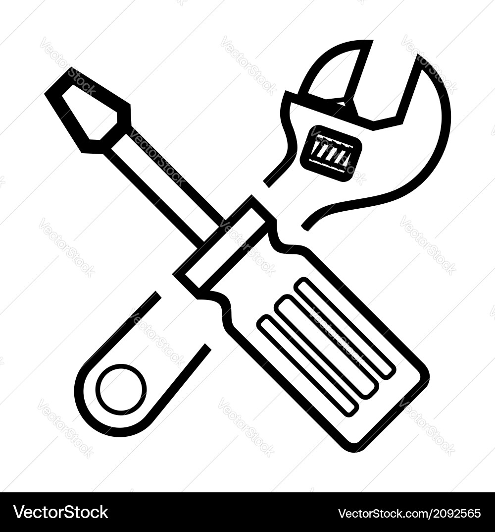 Screwdriver and wrench Vector Image