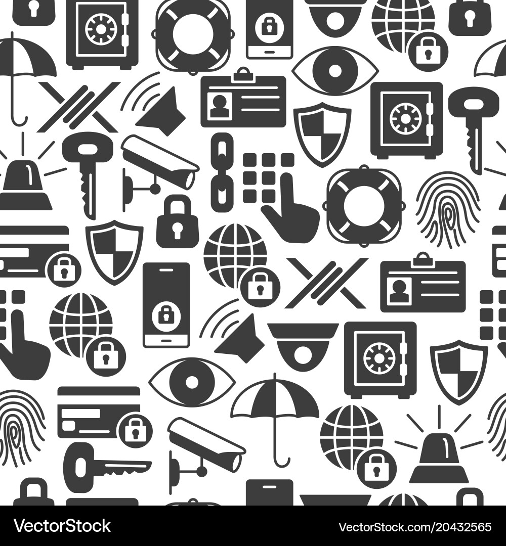 Security and protection seamless pattern with thin Vector Image