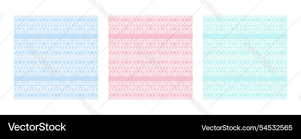 Set of seamless patterns in retro style blue Set of seamless patterns in retro style blue vector image