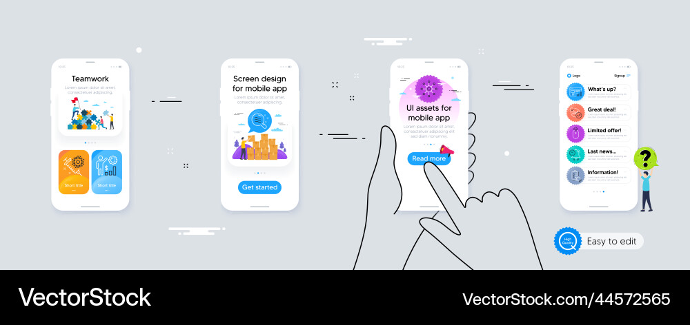 Set of web report skin condition and swipe up Set of web report skin condition and swipe up vector image