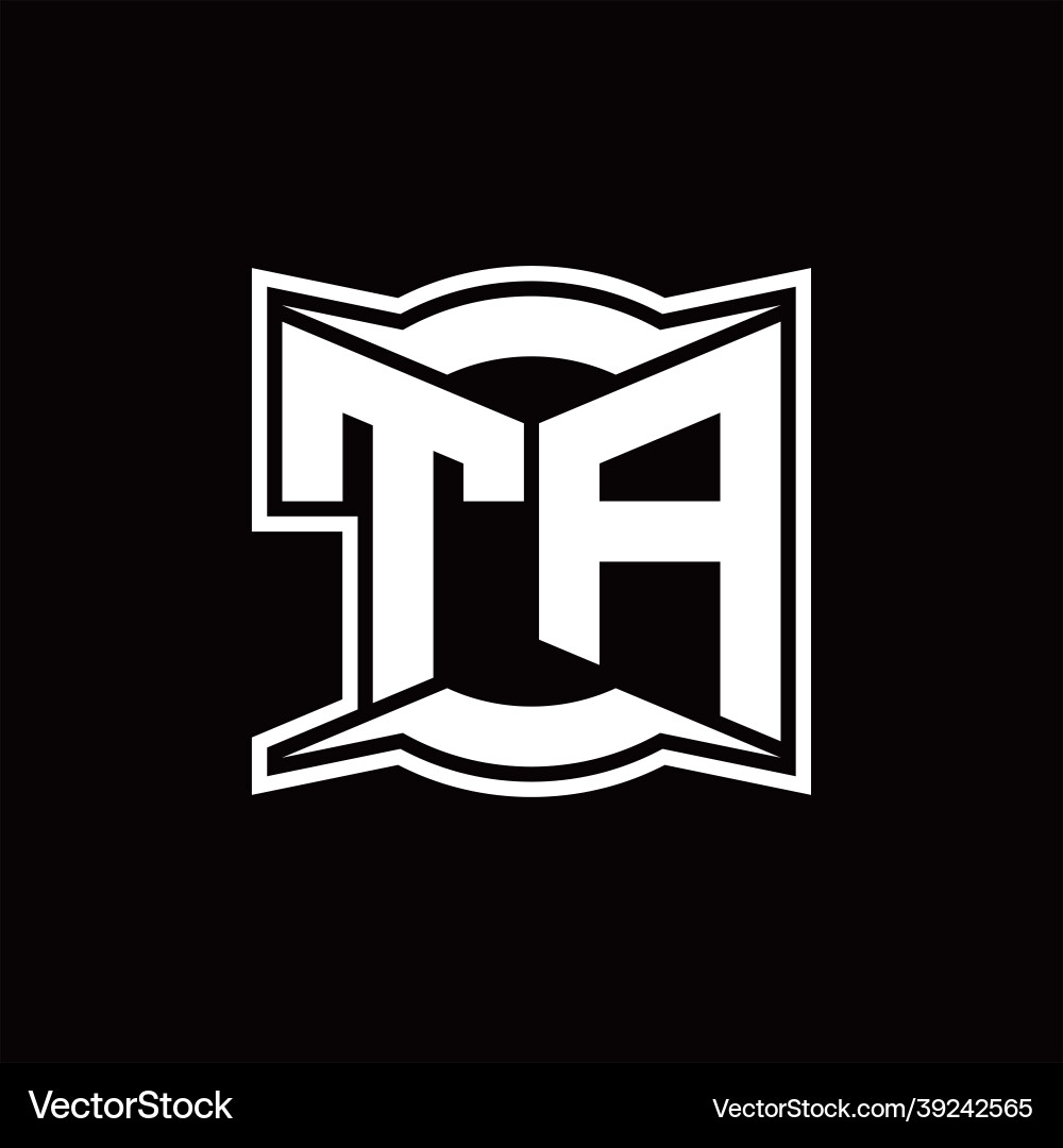 Ta logo monogram with abstract shape design Ta logo monogram with abstract shape design Vector Image