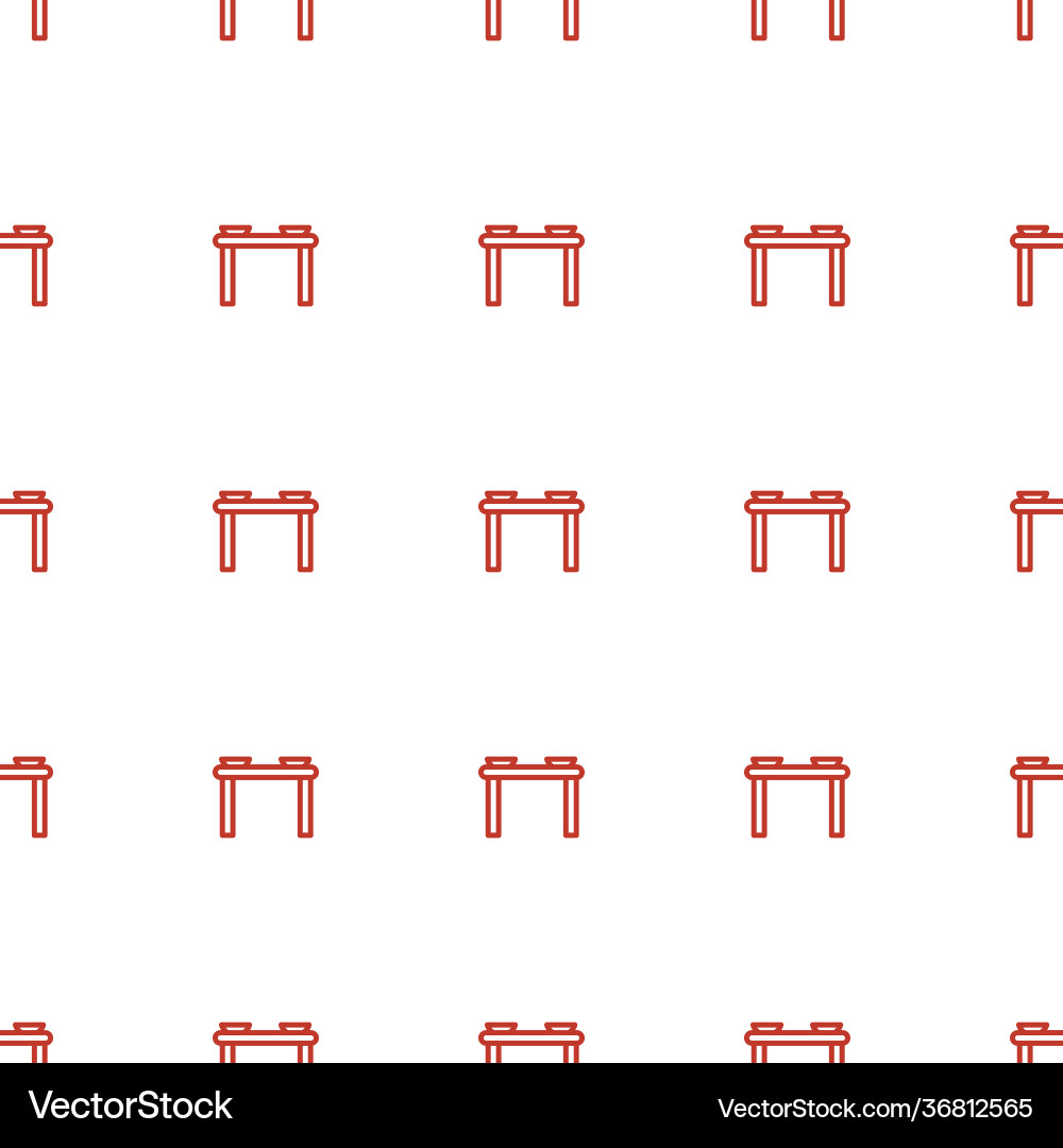 Table with plates and pan icon pattern seamless Vector Image