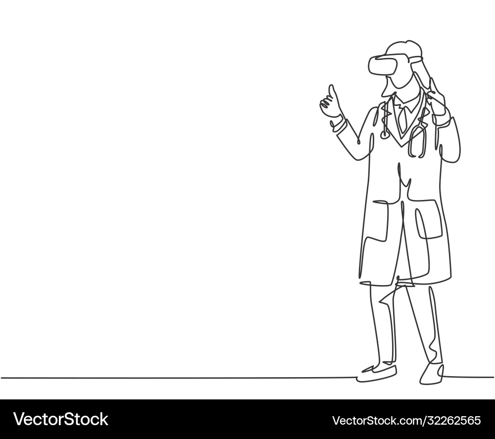Virtual reality game player concept single Vector Image